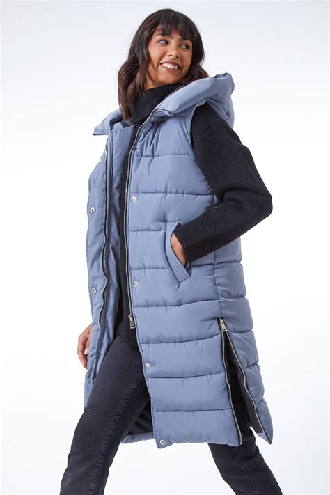 longline quilted gilets for women.